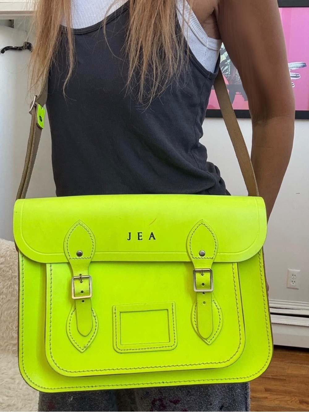 Cambridge Satchel Company Neon Yellow Women's Satchel Bag/ Crossbody